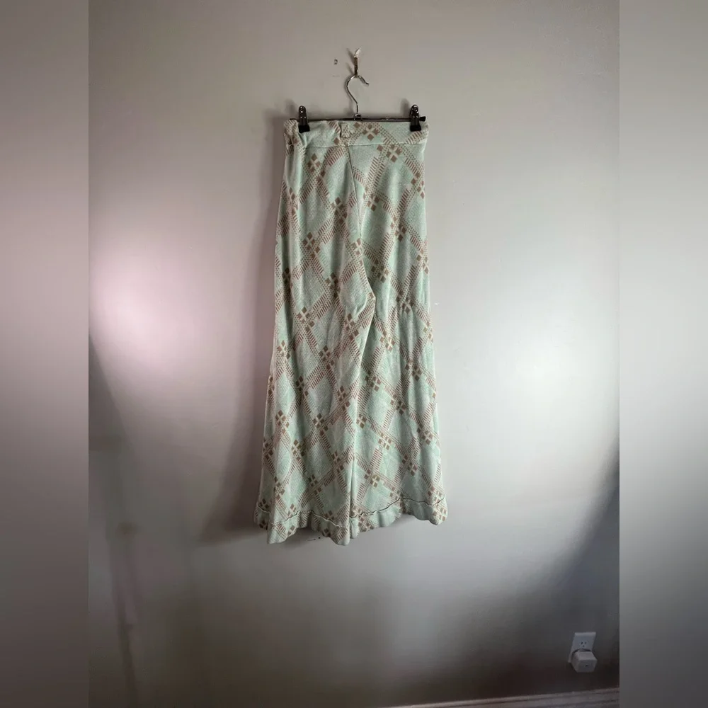 Vintage Poylester Wide Leg Flare 70’s High Waist Trouser Bell Bottom Pants U556 - Picture 1 of 4